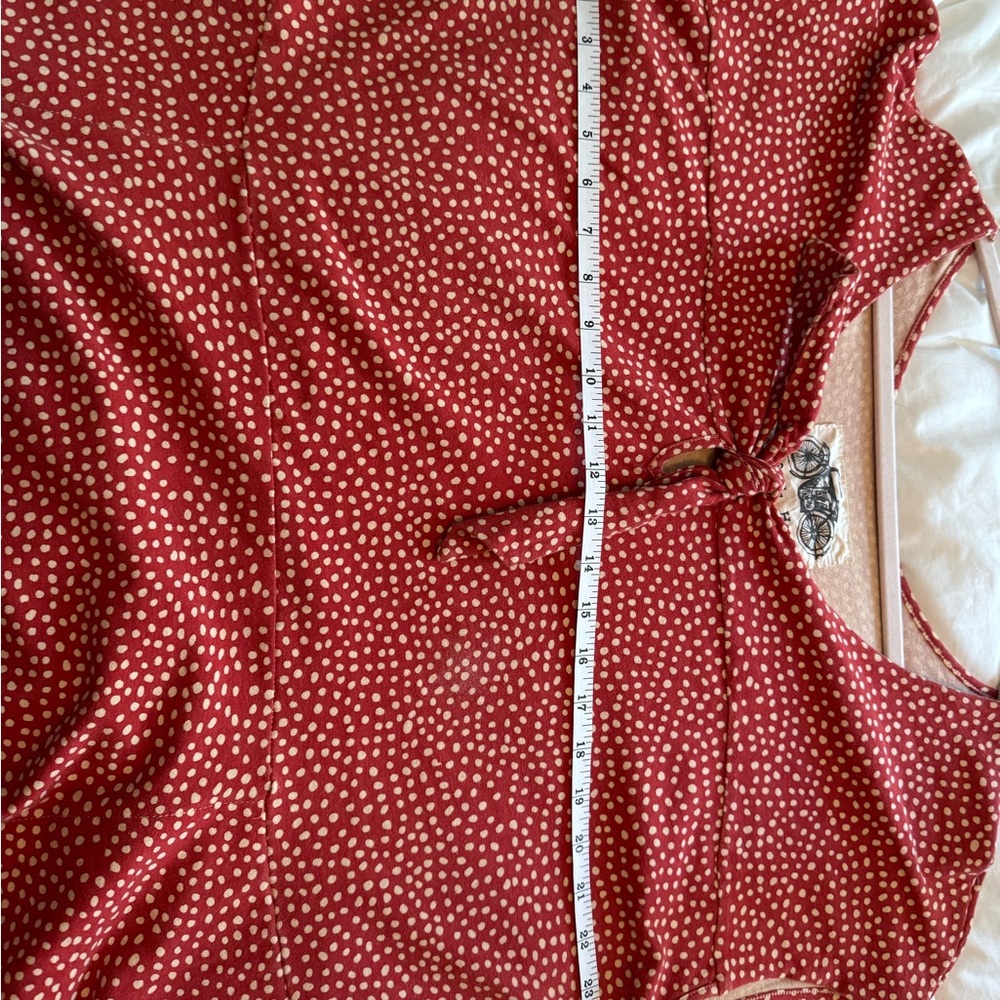 Dark Orange Polka Dot Women's Dress - Picture 4 of 6